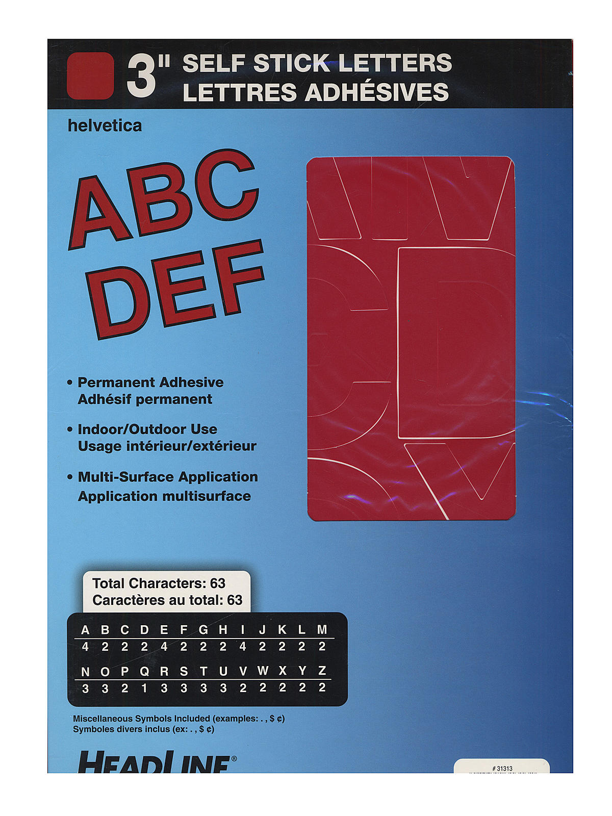 Red Vinyl Stick-On Letters 3 in. Helvetica capitals