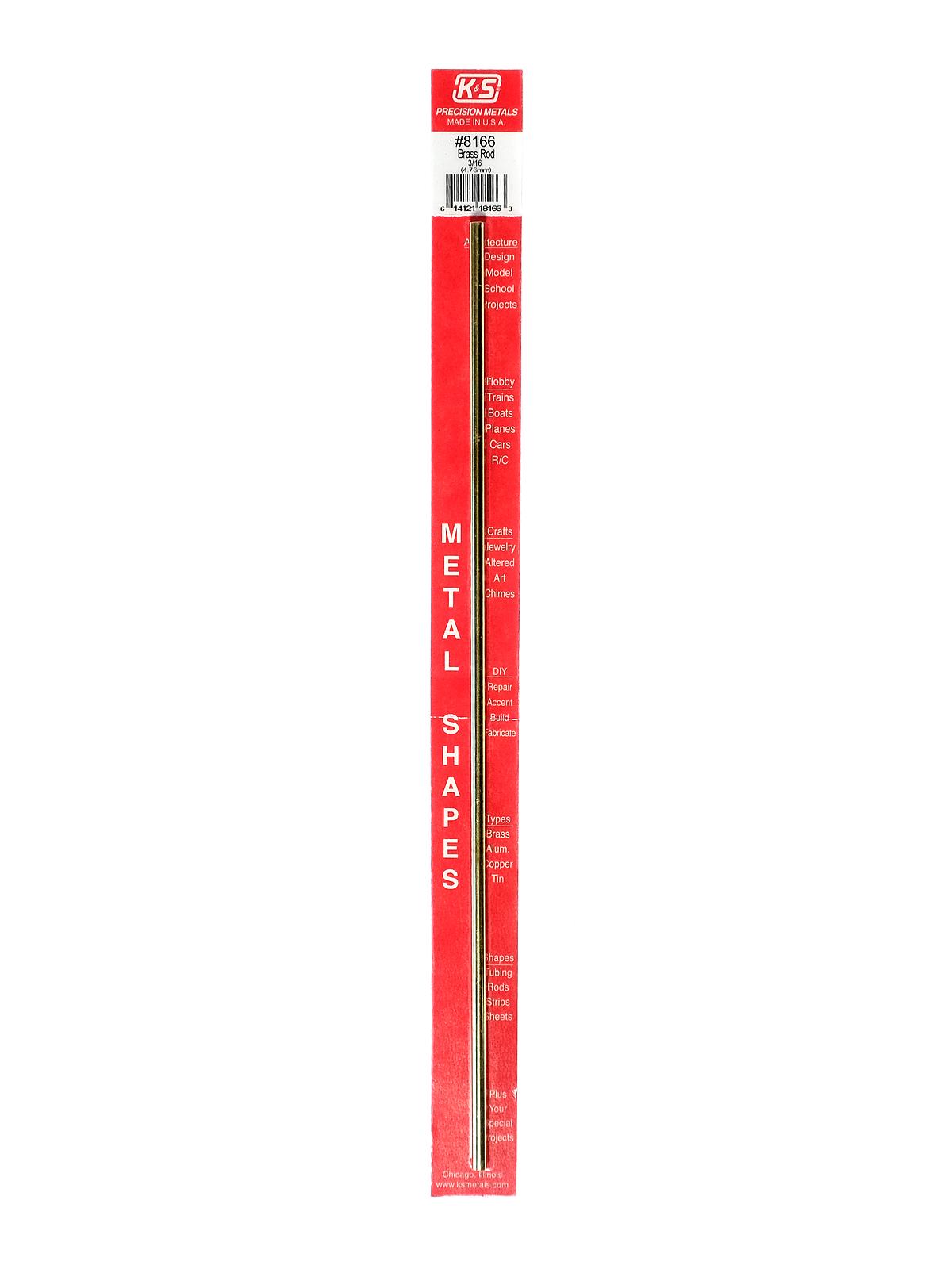 Metal Rods 3 16 in. brass 12 in. each