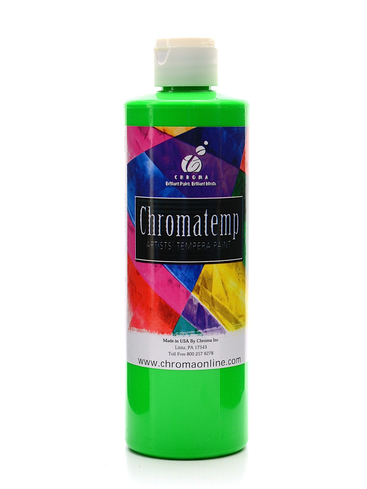 ChromaTemp Artists' Tempera Paint fluorescent green 16.9 oz.