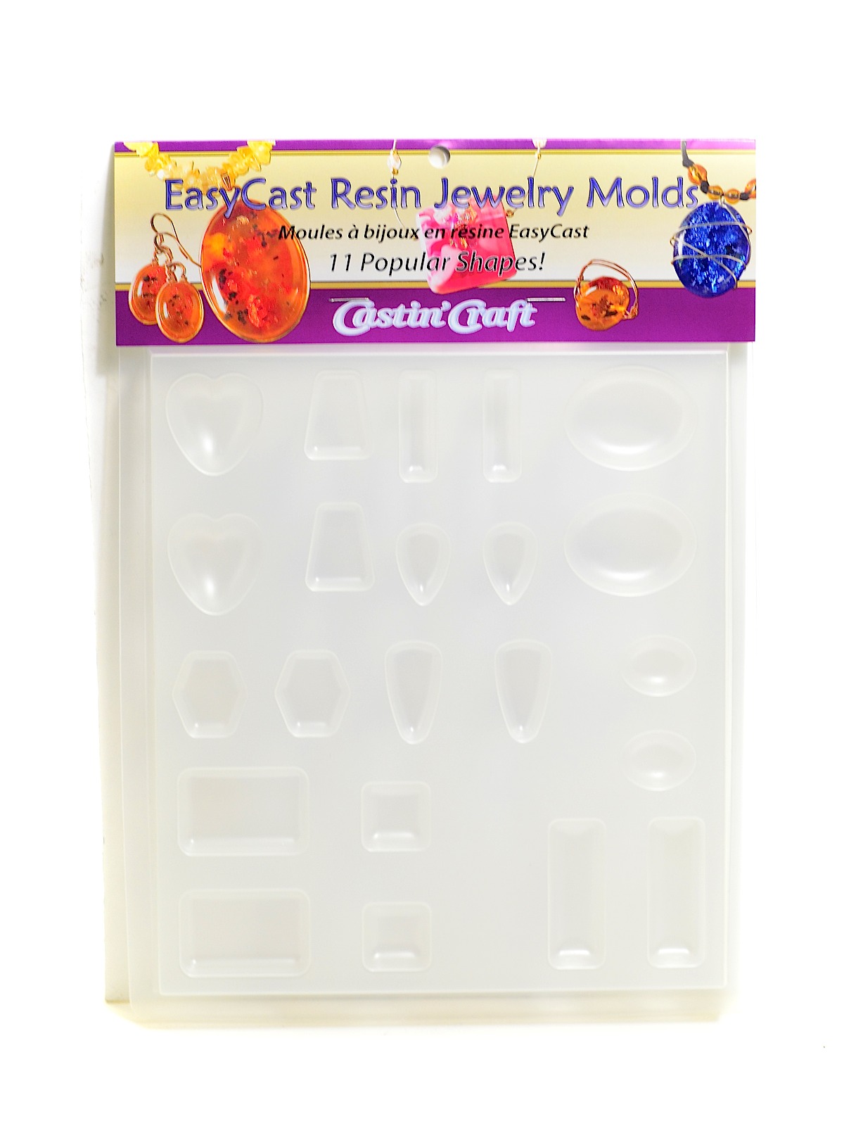 EasyCast Resin Jewelry Molds tray of 11 shapes