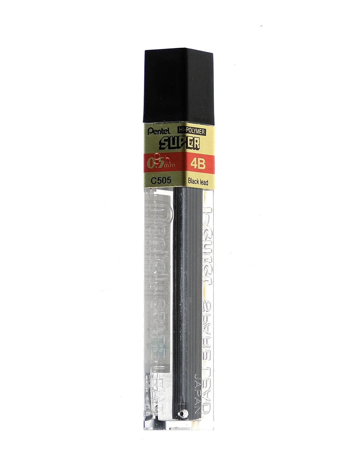 Super Hi-Polymer Refill Leads 4B 0.5 mm tube of 12