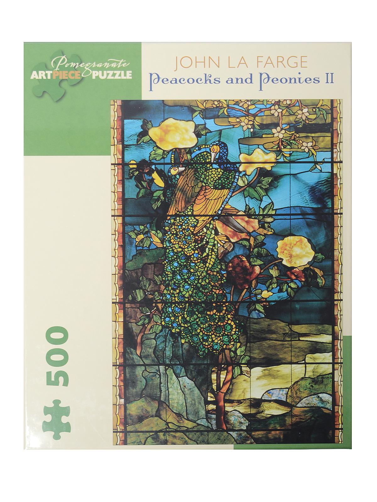 500-Piece Jigsaw Puzzles John La Farge: Peacocks and Peonies II