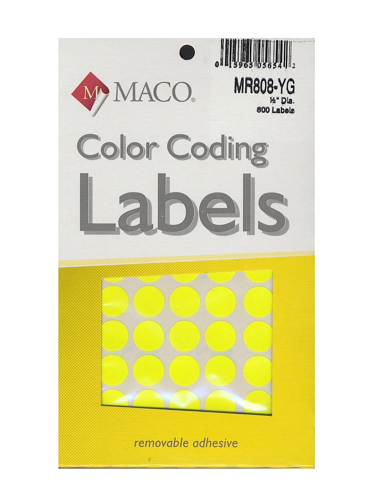 Color Coding Labels 1 2 in. round yellow glow pack of 800