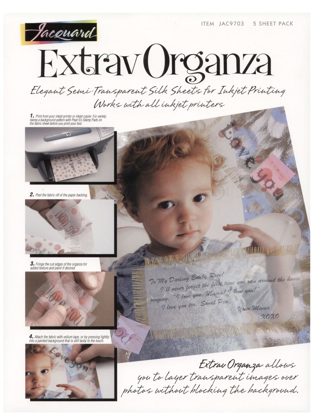 ExtravOrganza Fabric Sheets Pack Of 5