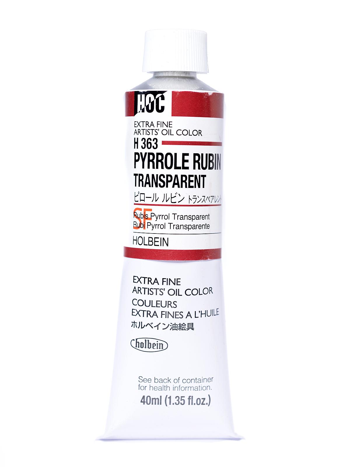 Artist Oil Colors pyrrole rubin transparent 40 ml
