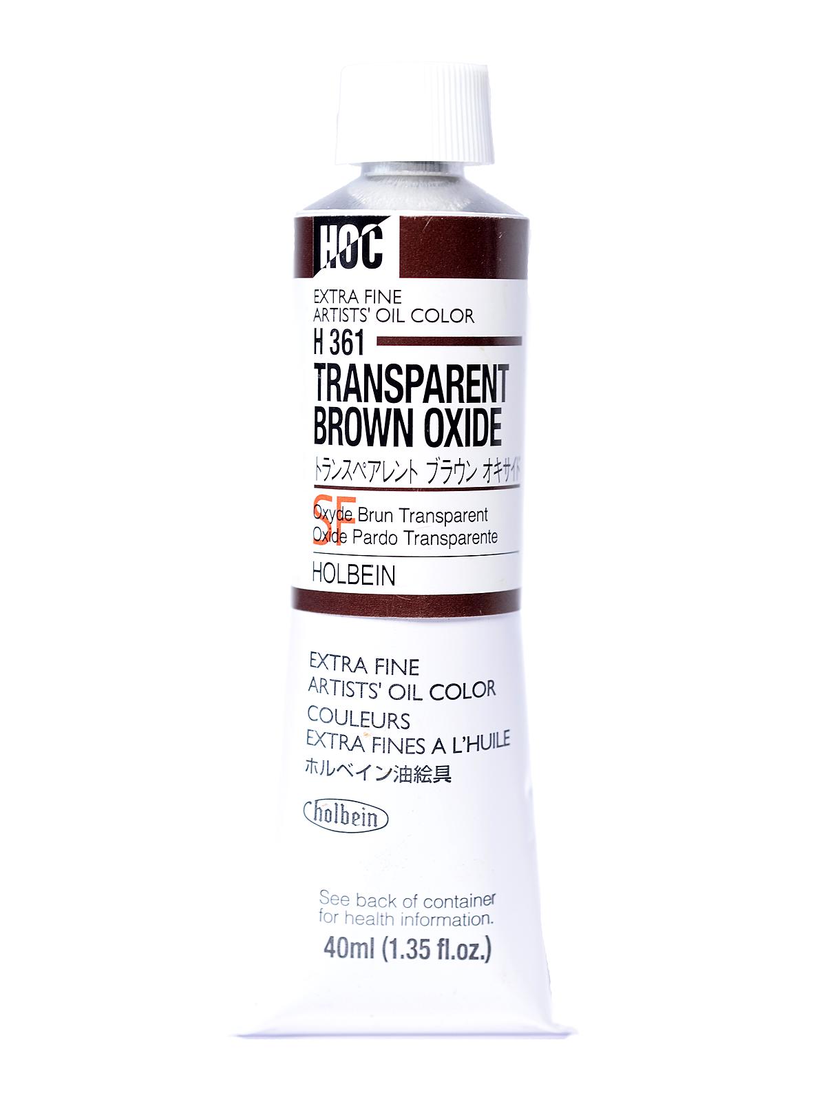 Artist Oil Colors Transparent Brown Oxide 40 Ml