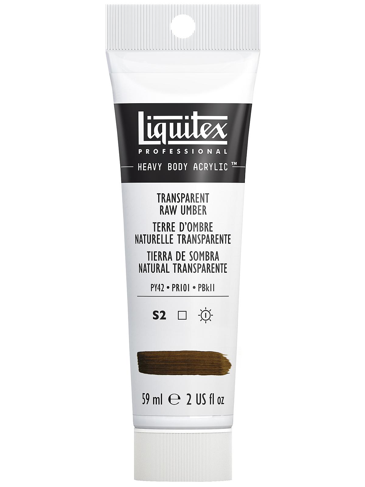 Heavy Body Professional Artist Acrylic Colors transparent raw umber 2 oz.