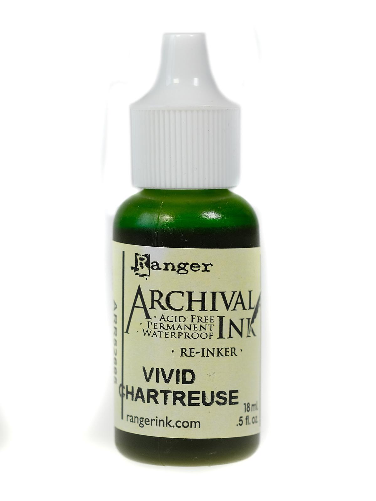 Archival Ink vivid chartreuse 0.5 oz. re-inker bottle