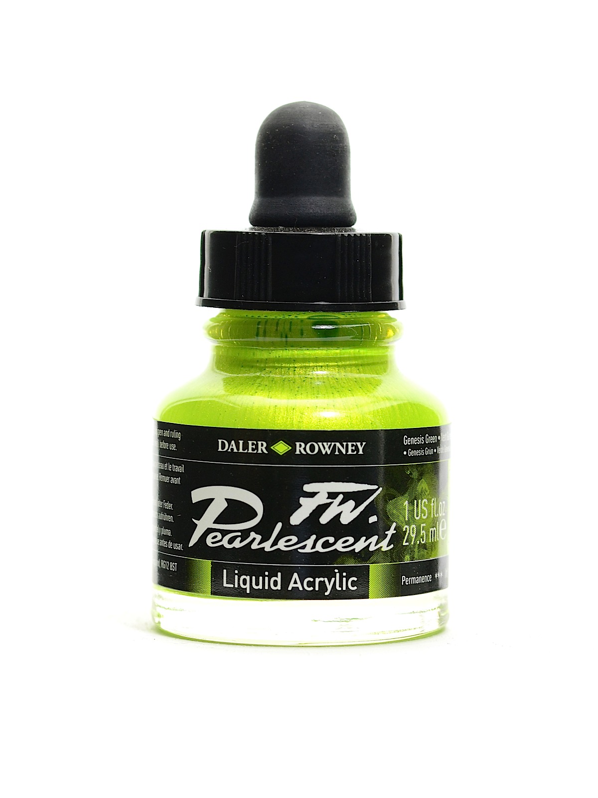 FW Pearlescent and Shimmering Liquid Acrylic genesis green 1 oz.