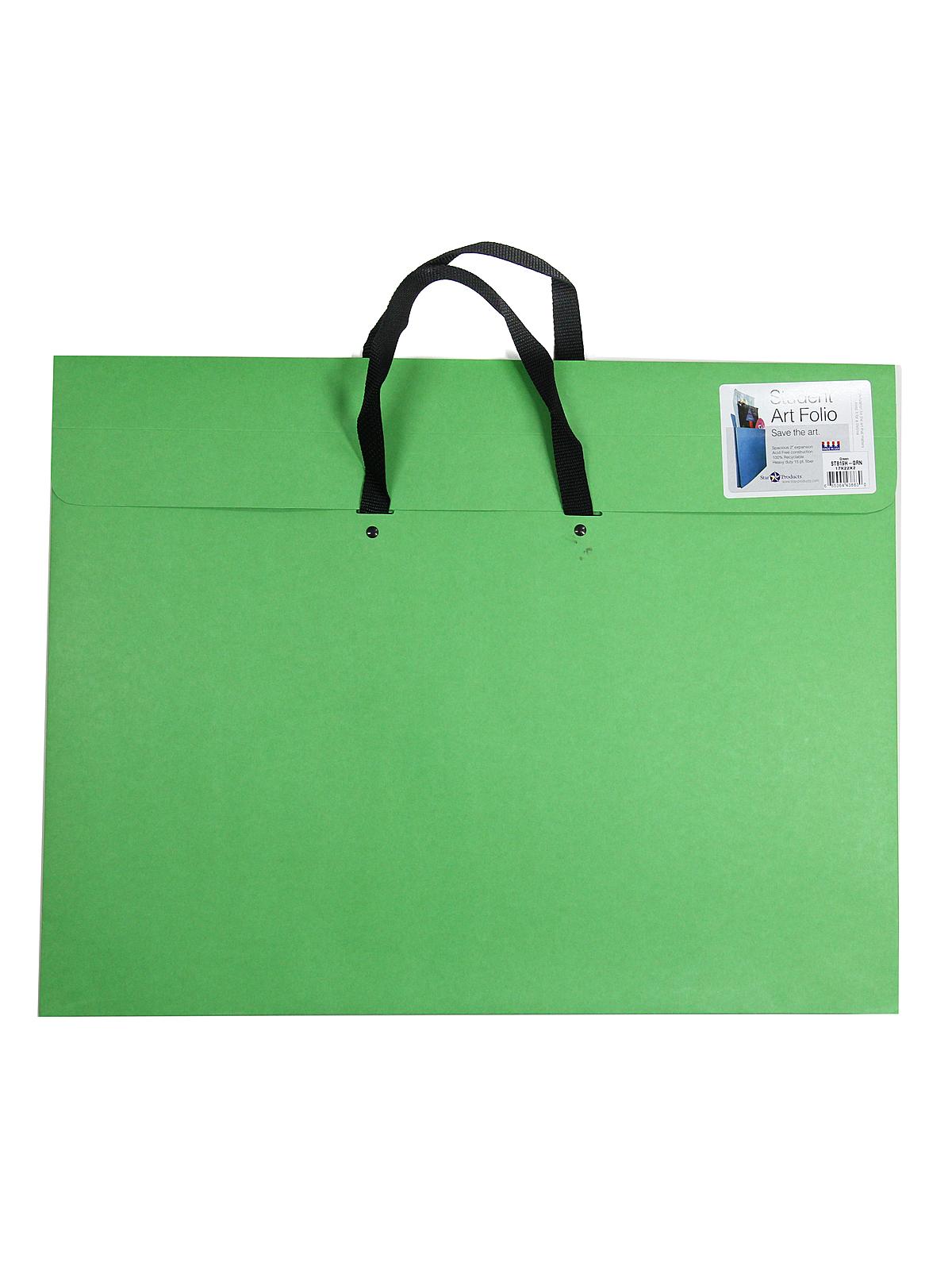 Student Art Folio with Handles 17 in. x 22 in. x 2 in. green