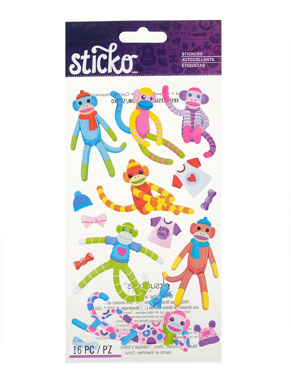 Classic Stickers sock monkey 10 pieces