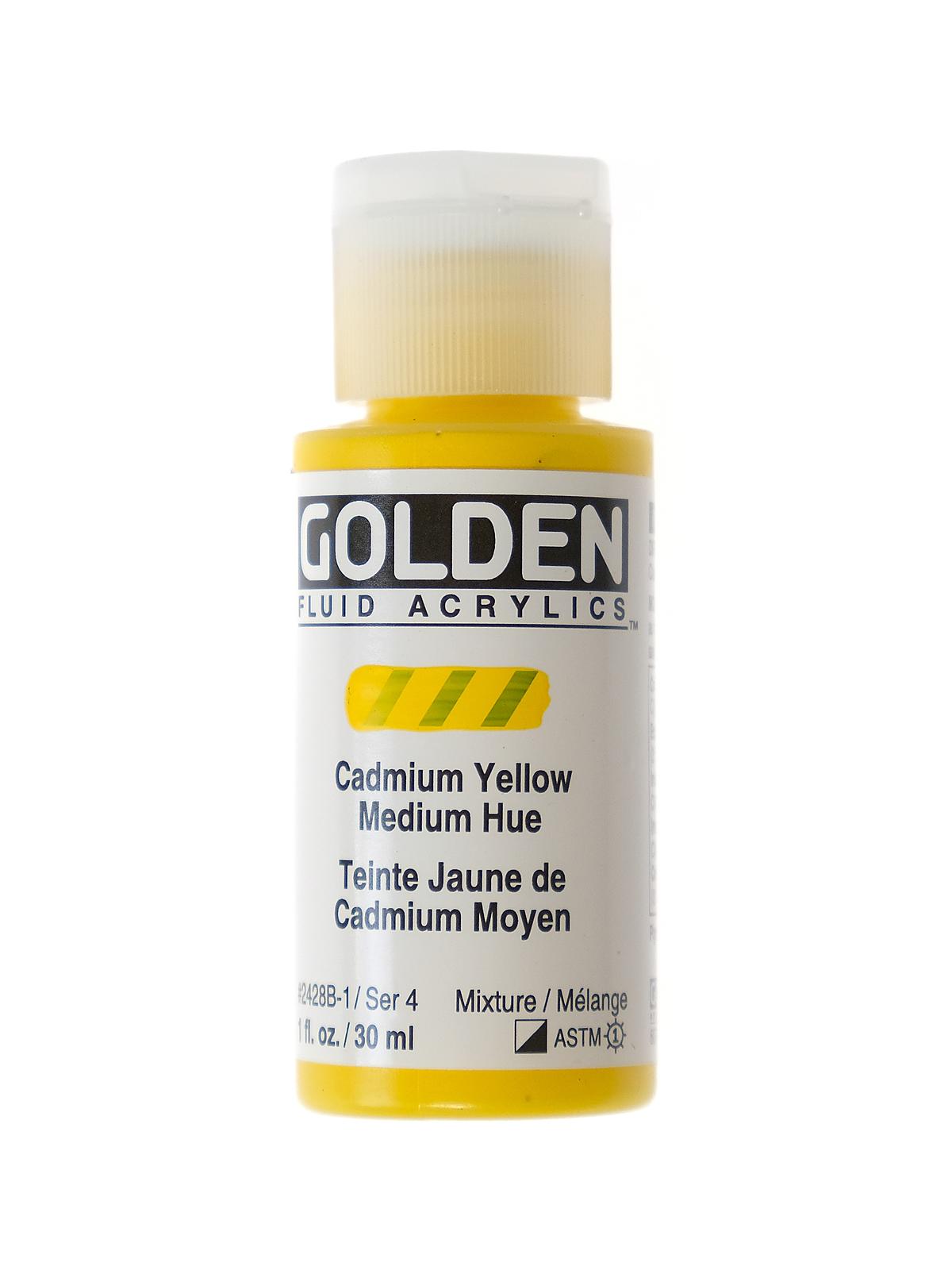 Fluid Acrylics cadmium yellow medium hue 1 oz.