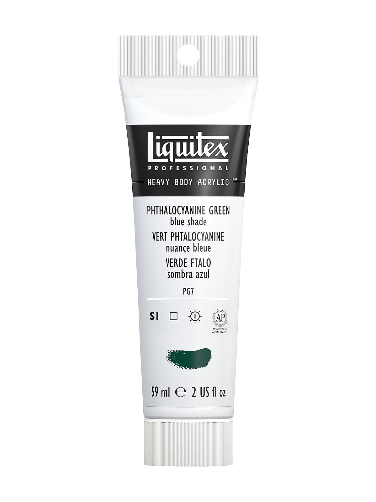 Heavy Body Professional Artist Acrylic Colors phthalo green (blue shade) 2 oz.