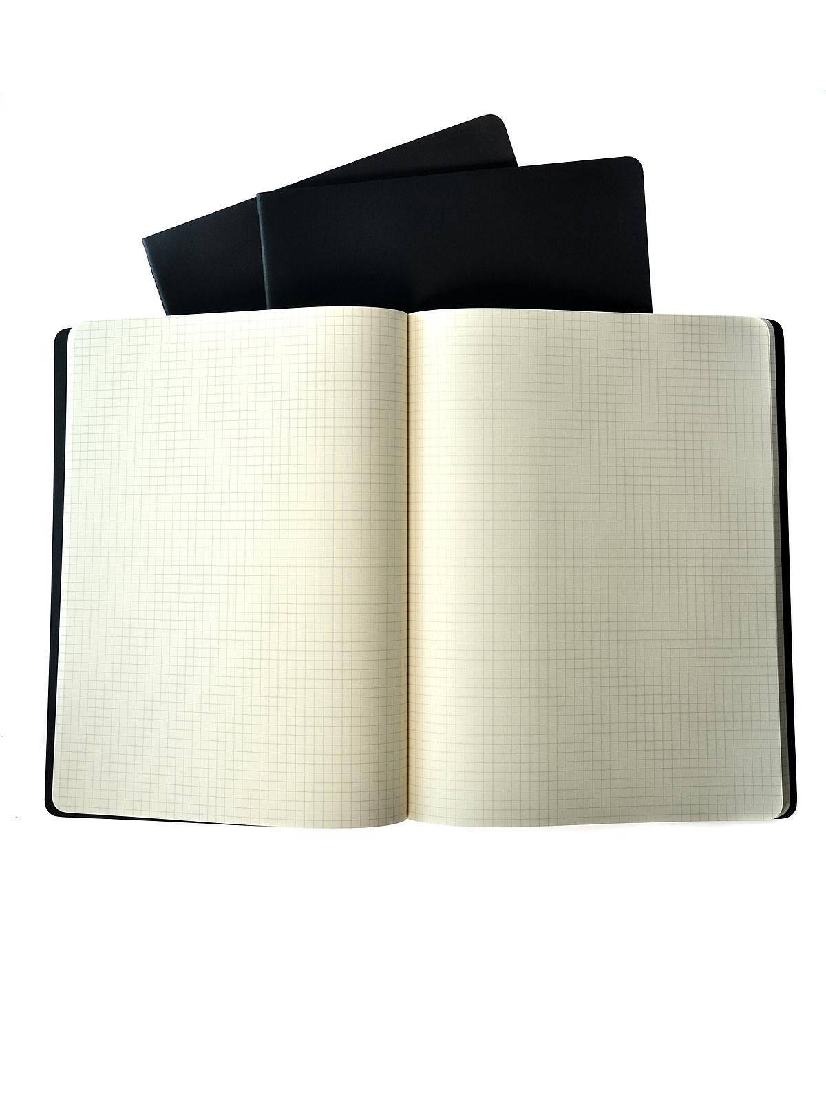 Cahier Journals Black, Graph 8 1 2 In. X 11 In. Pack Of 3, 120 Pages Each