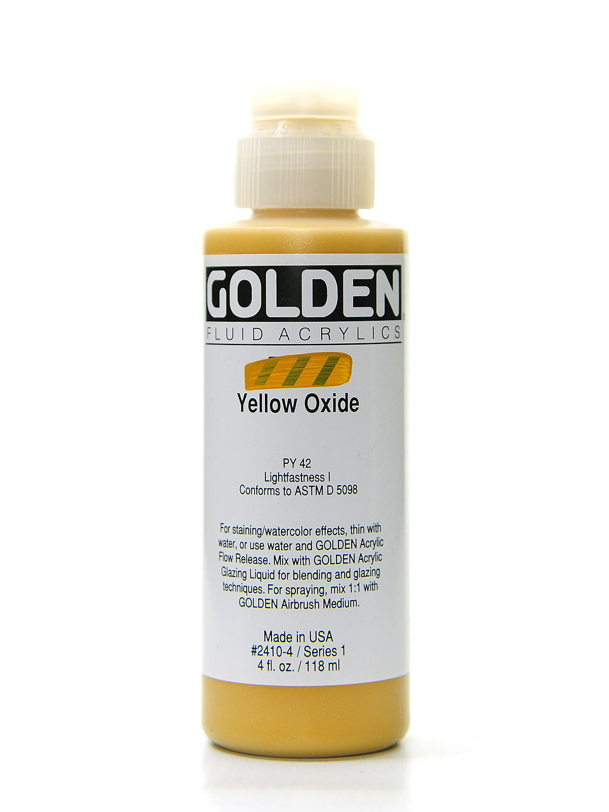Fluid Acrylics yellow oxide 4 oz.