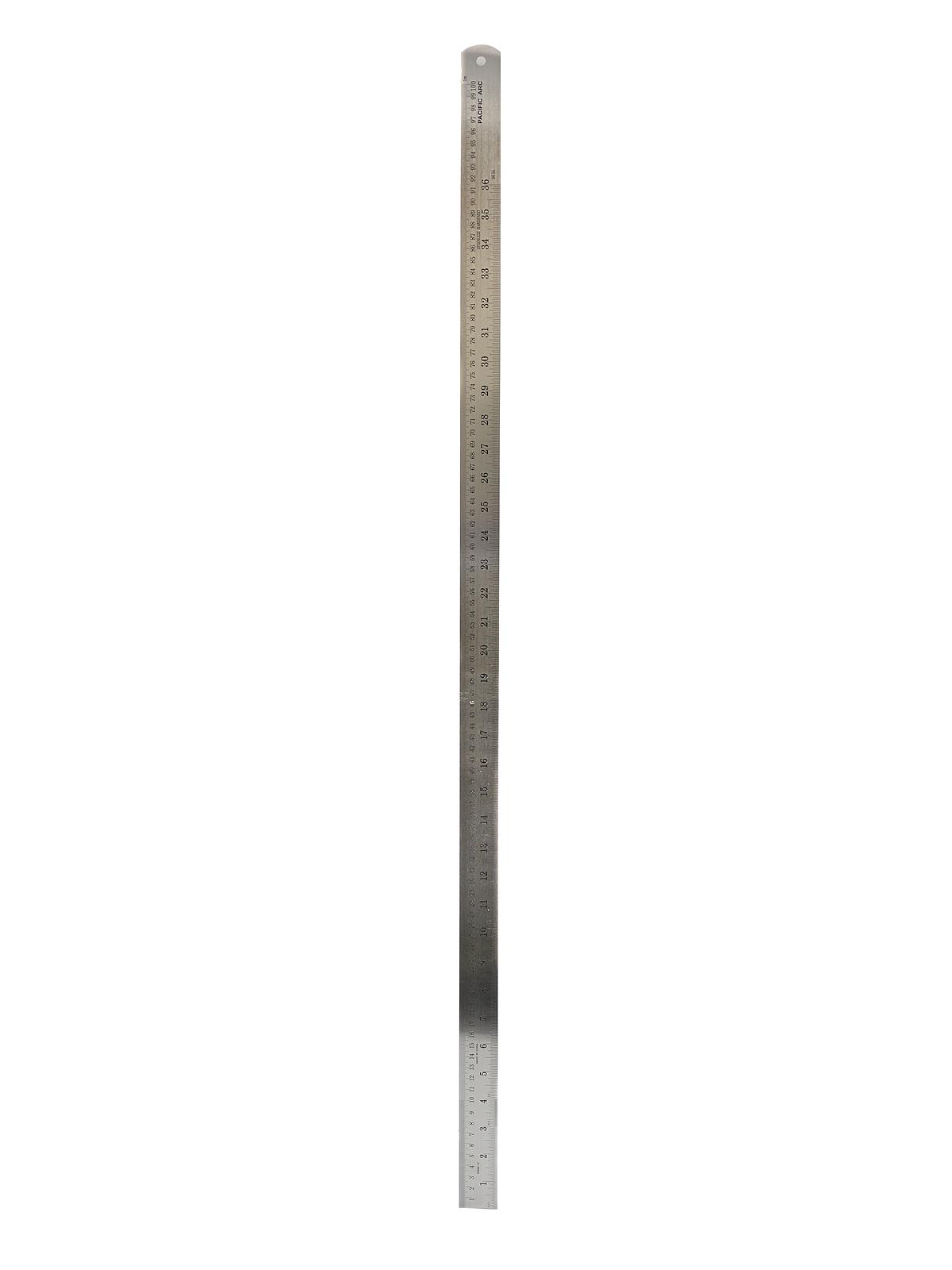 Stainless Steel Rulers Inch Metric with Conversion Table 36 in.