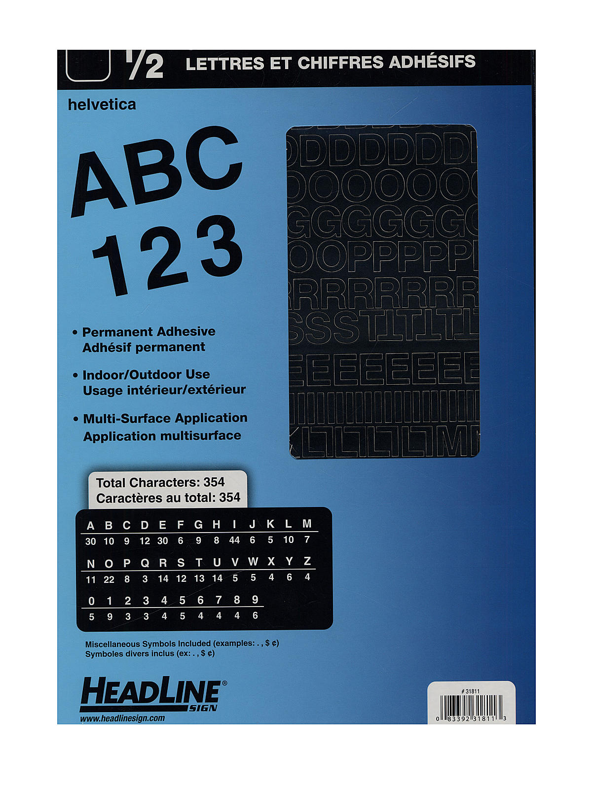 Black Vinyl Stick-On Letters or Numbers 1 2 in. Helvetica capitals and numbers