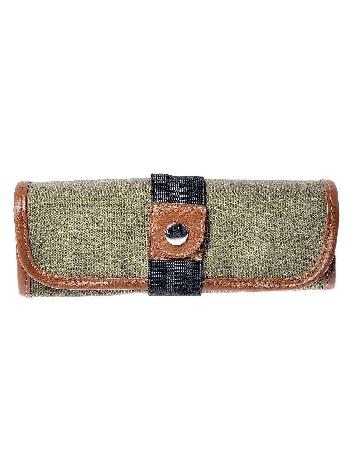 Canvas Pencil Roll-Up olive