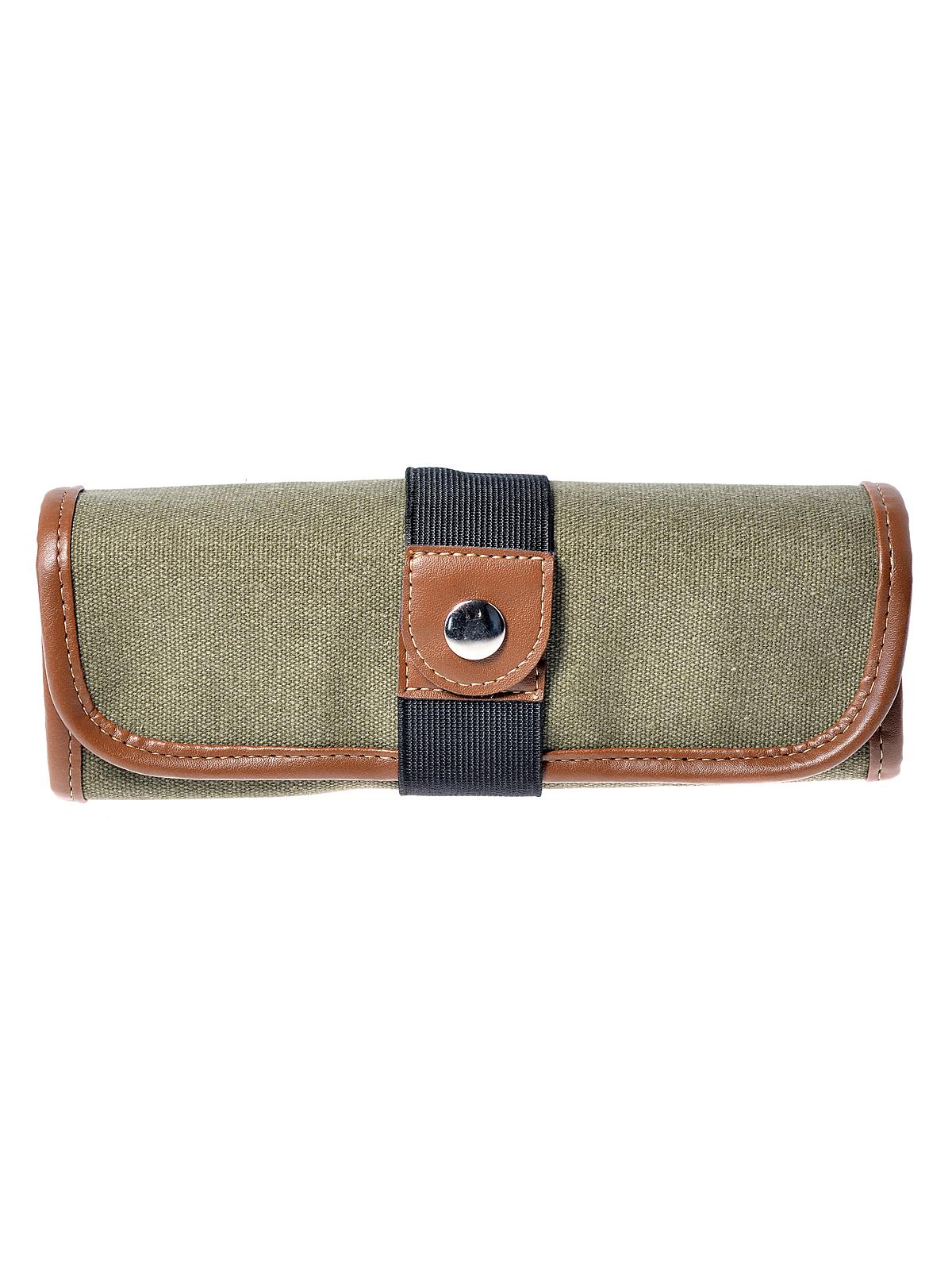 Canvas Pencil Roll-Up Olive