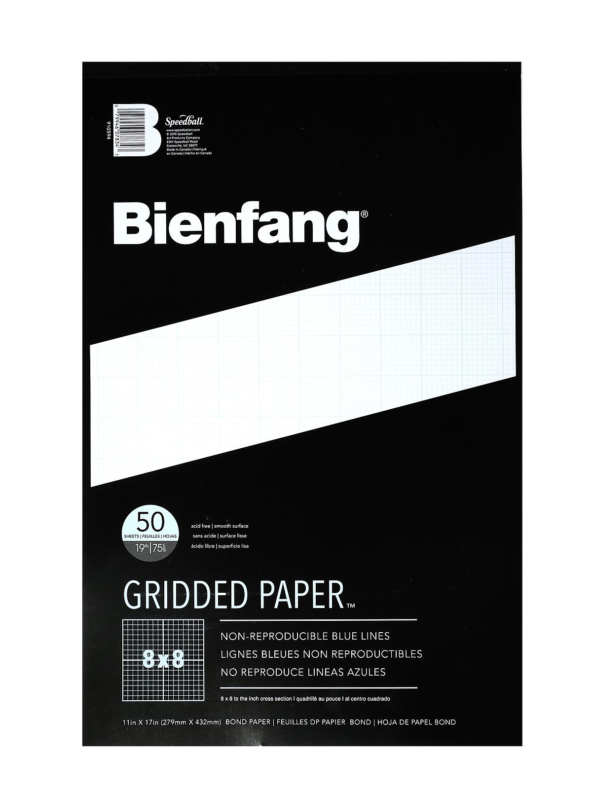 Gridded Paper 8 X 8 11 In. X 17 In. Pad Of 50