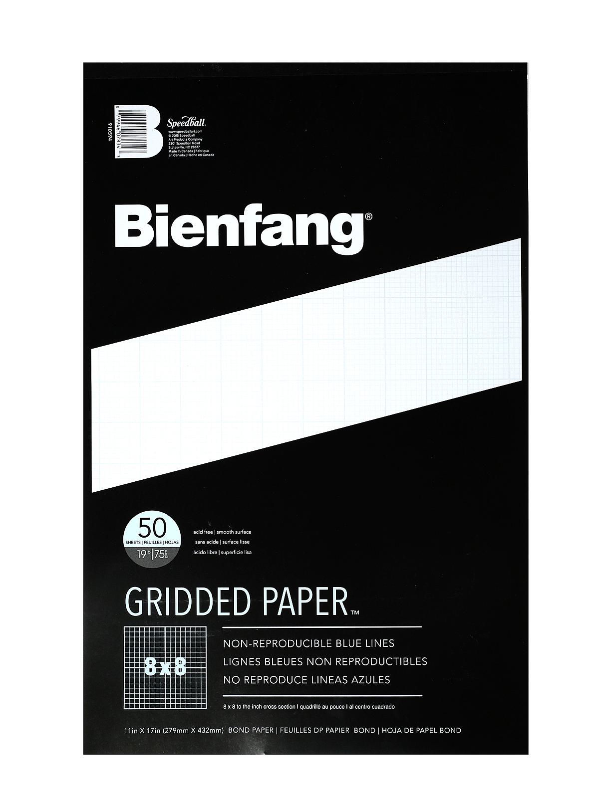 Gridded Paper 8 x 8 11 in. x 17 in. pad of 50