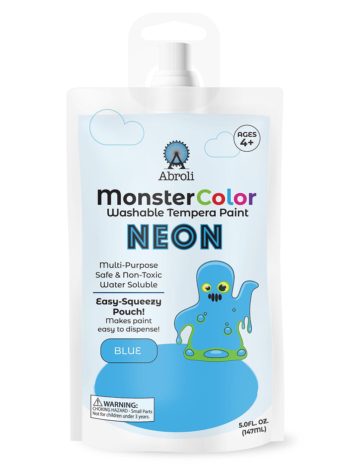 Monster Color Tempera Paint Neon Blue 5 Oz. Pouch