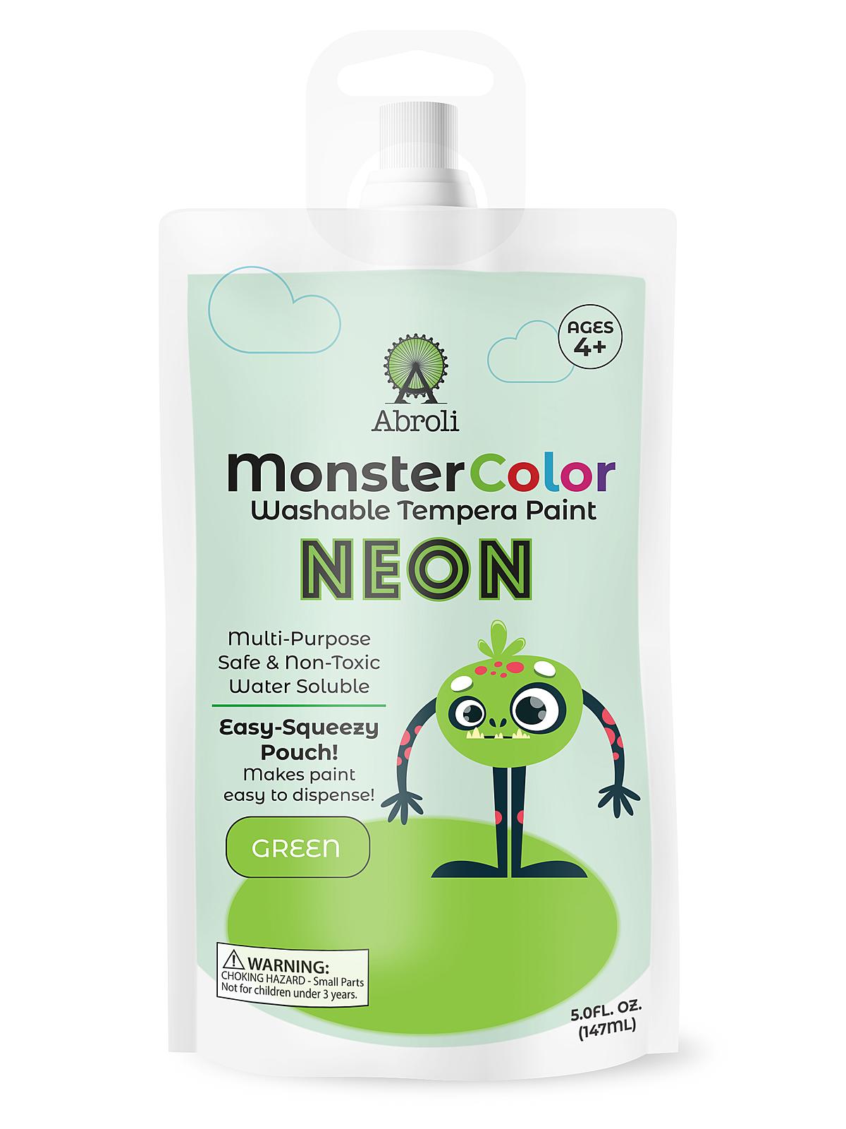 Monster Color Tempera Paint Neon Green 5 Oz. Pouch