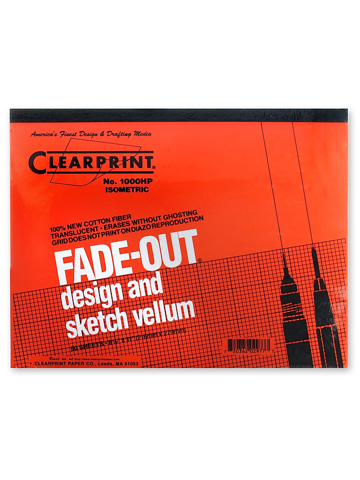 Fade-out Design And Sketch Vellum - Grid Pad 10 X 10 17 In. X 22 In. Pad Of 50
