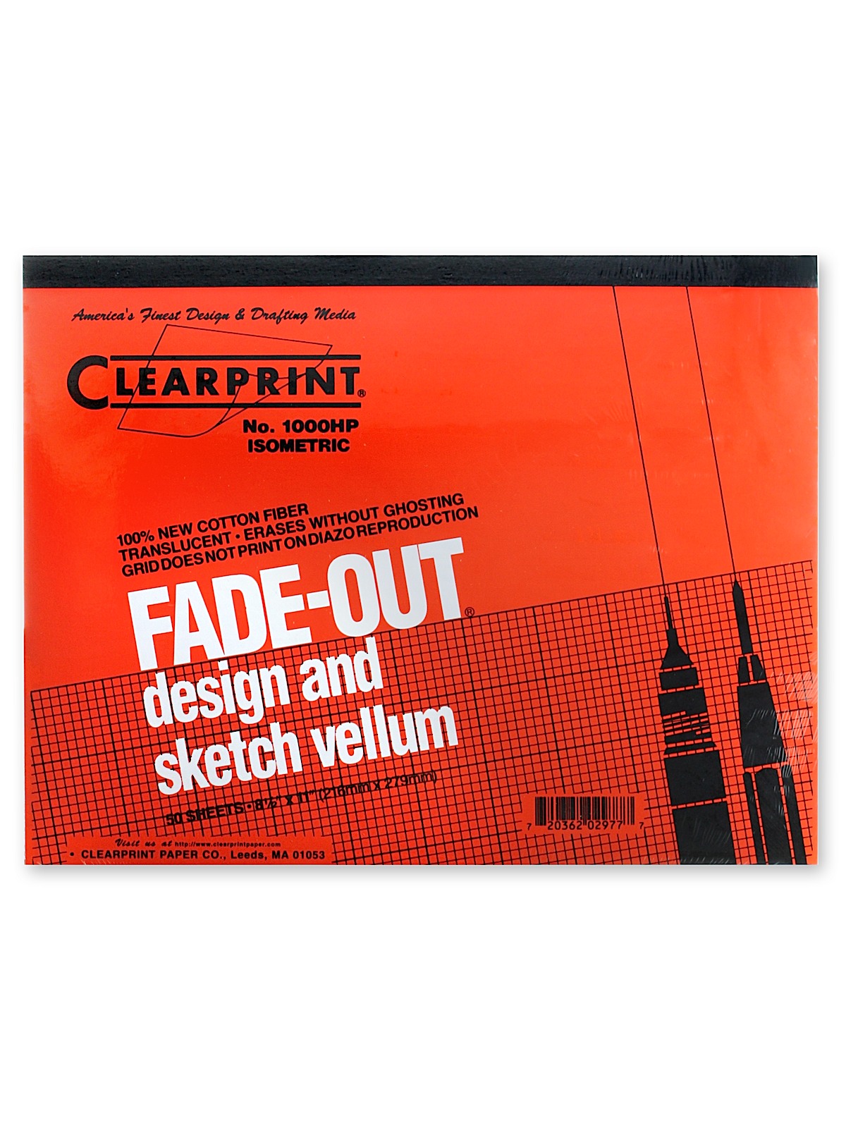 Fade-Out Design And Sketch Vellum - Grid Pad 10 X 10 17 In. X 22 In. Pad Of 50