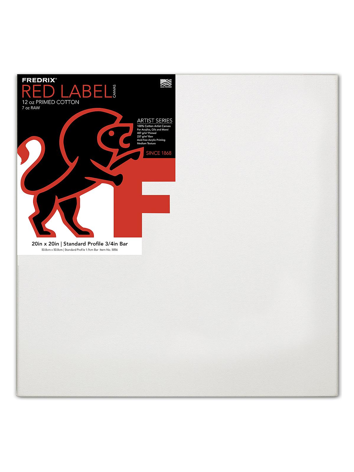 Red Label Standard Stretched Cotton Canvas 20 in. x 20 in. each
