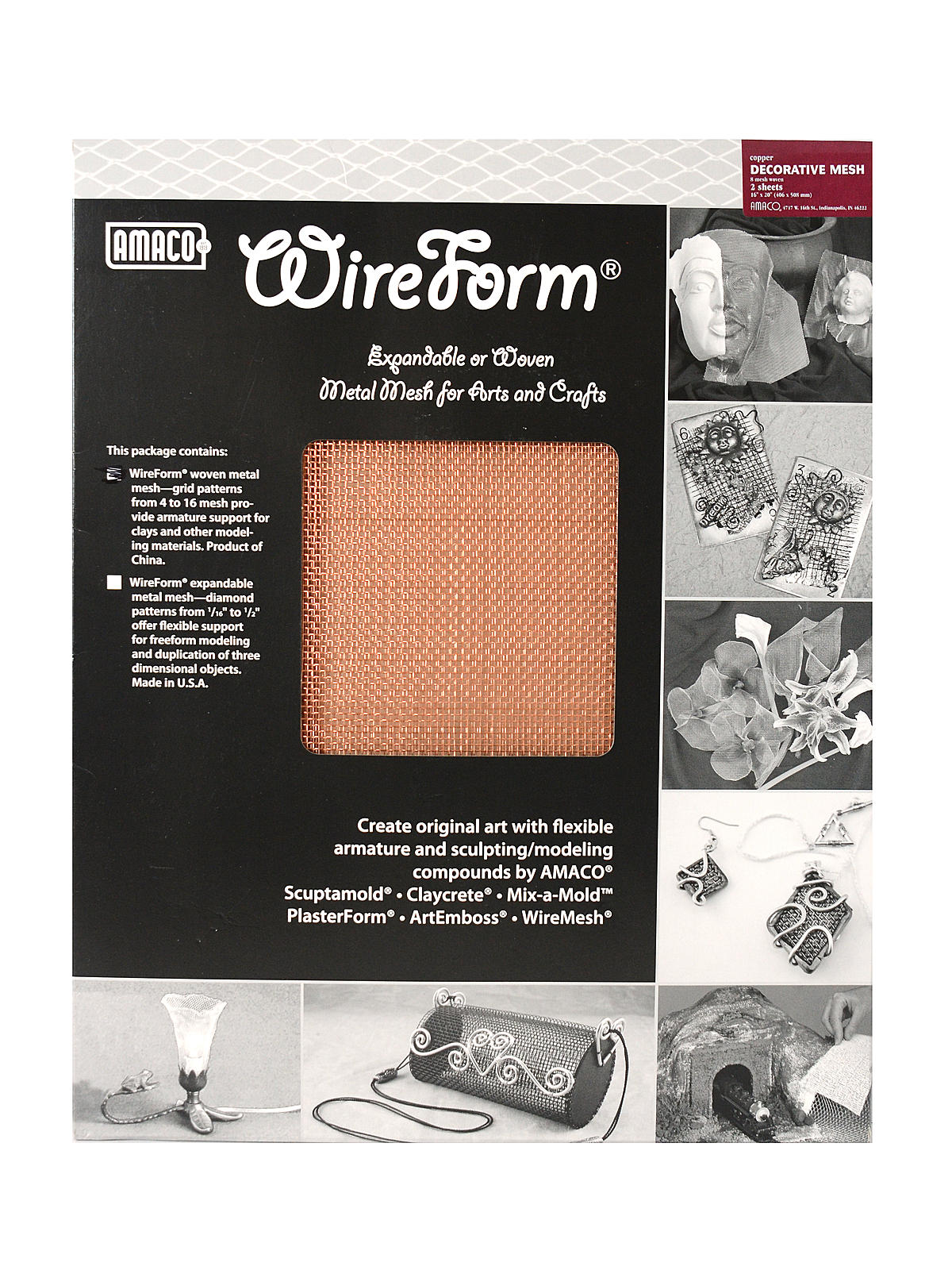 Wireform Metal Mesh Copper Woven Decorative Mesh - 8 Mesh Pack Of 2 Sheets