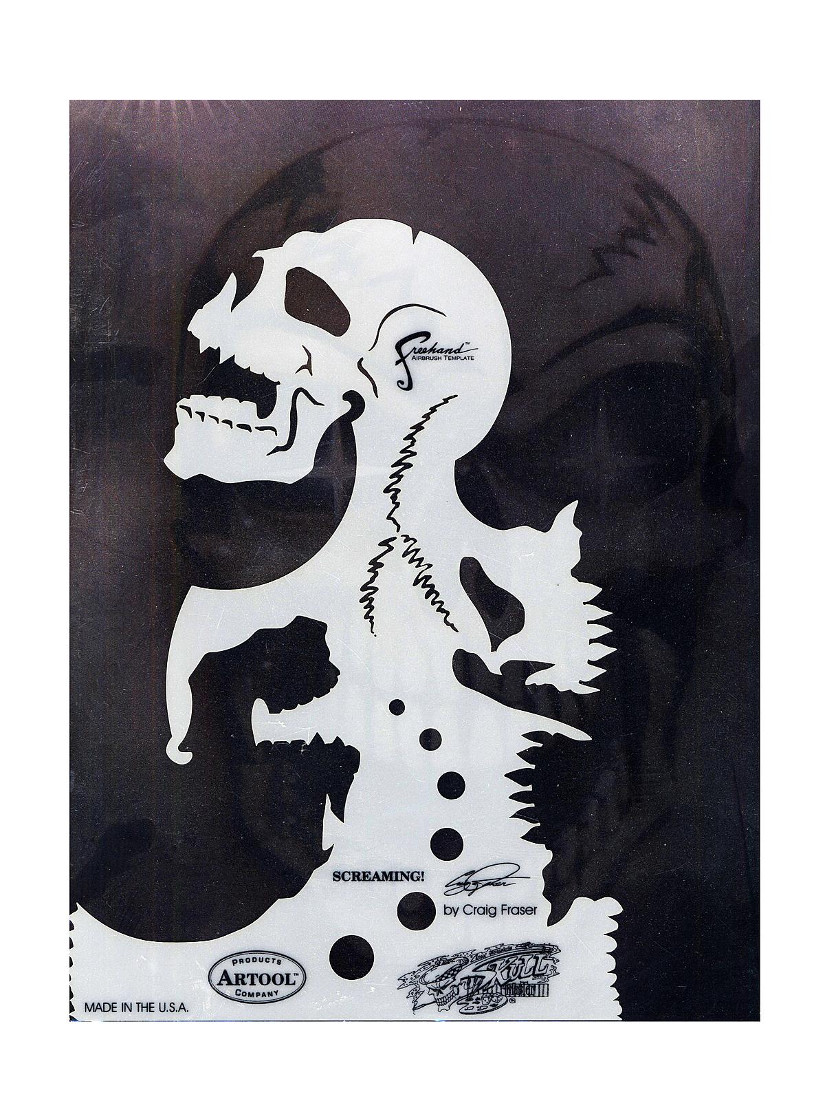 Skull Master Freehand Airbrush Templates by Craig Fraser 6 1 4 in. x 8 3 4 in. the screaming