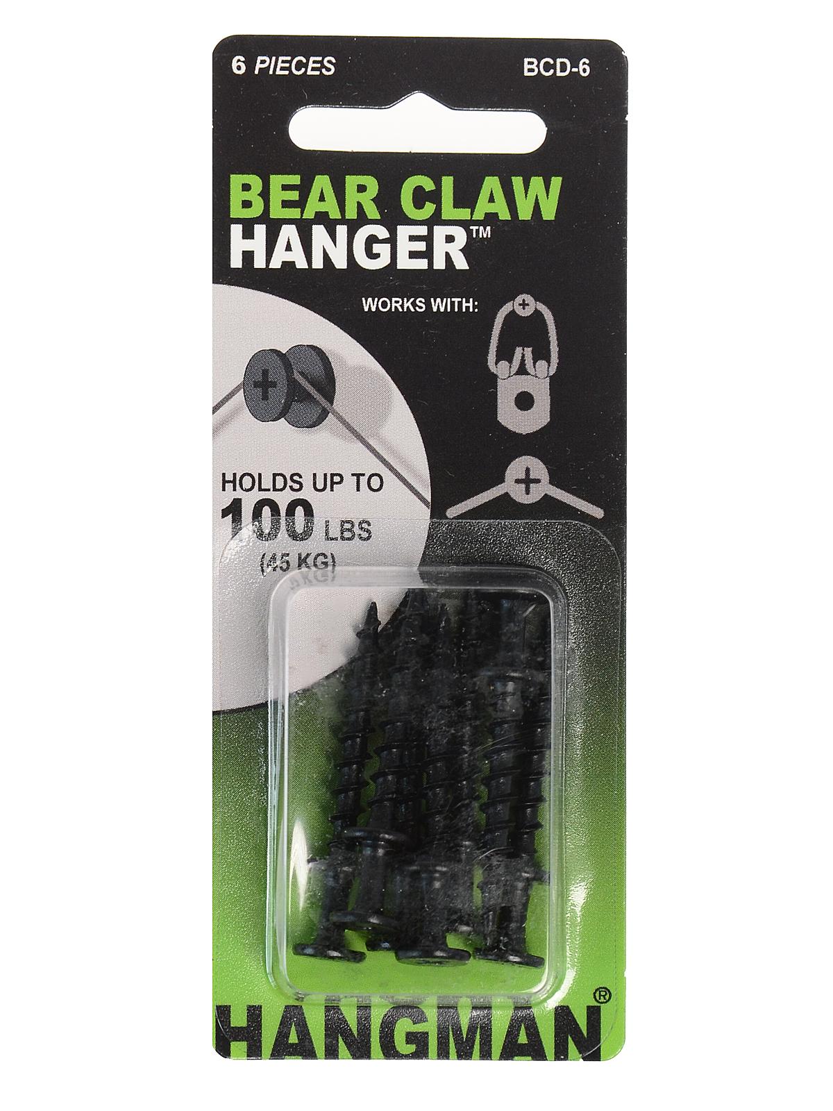 Bearclaw Hanger Black 1 1 4 In. Pack Of 6