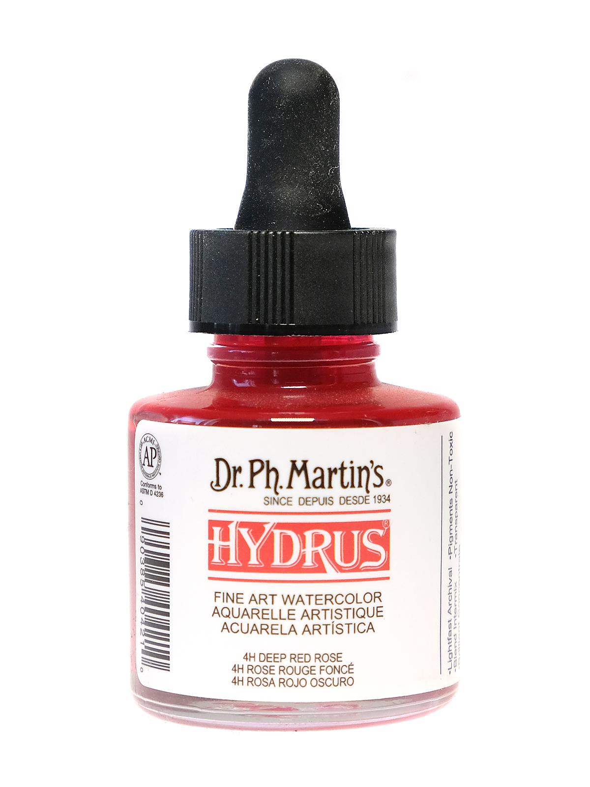 Hydrus Fine Art Watercolor deep red rose