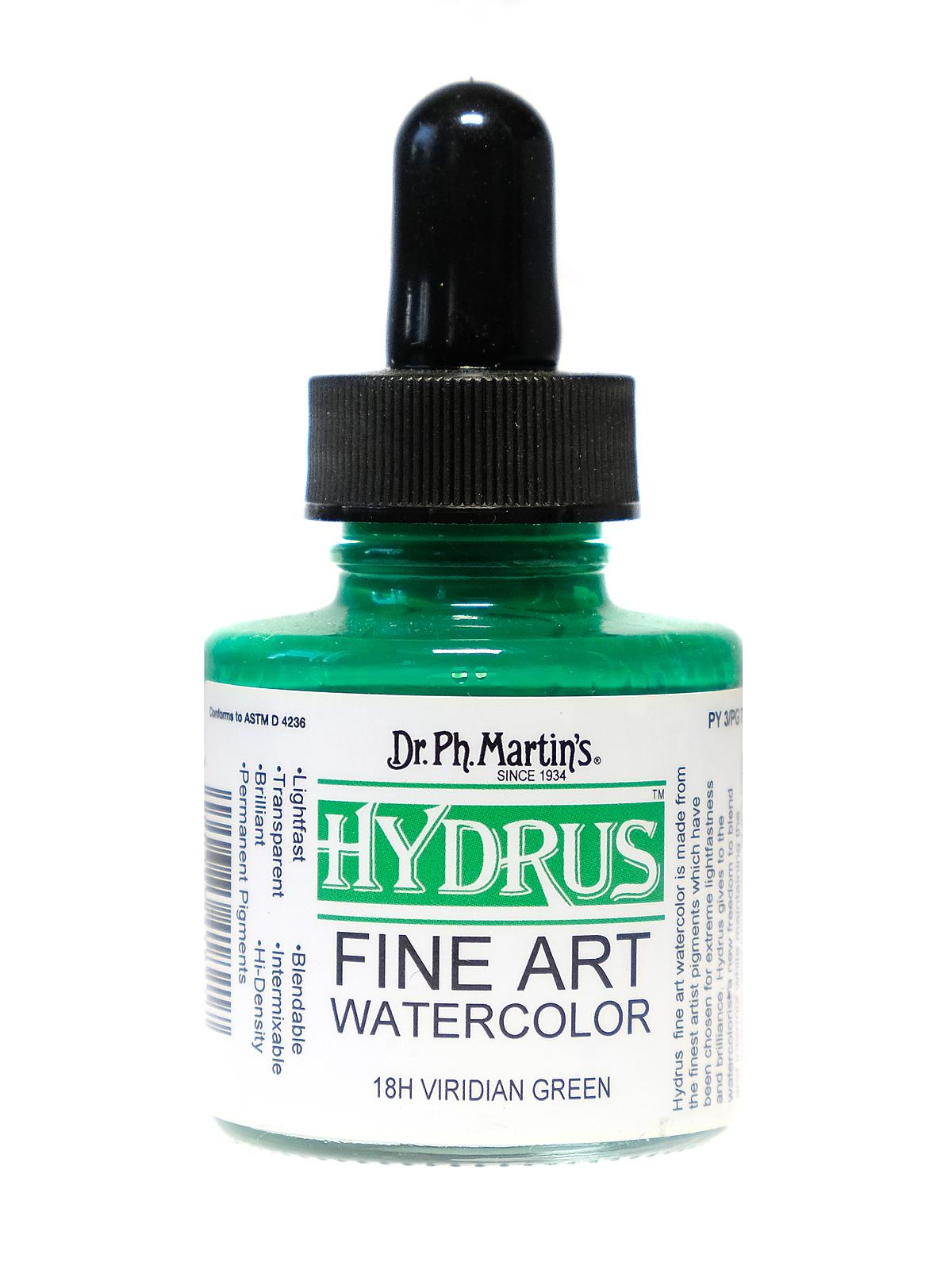 Hydrus Fine Art Watercolor viridian green