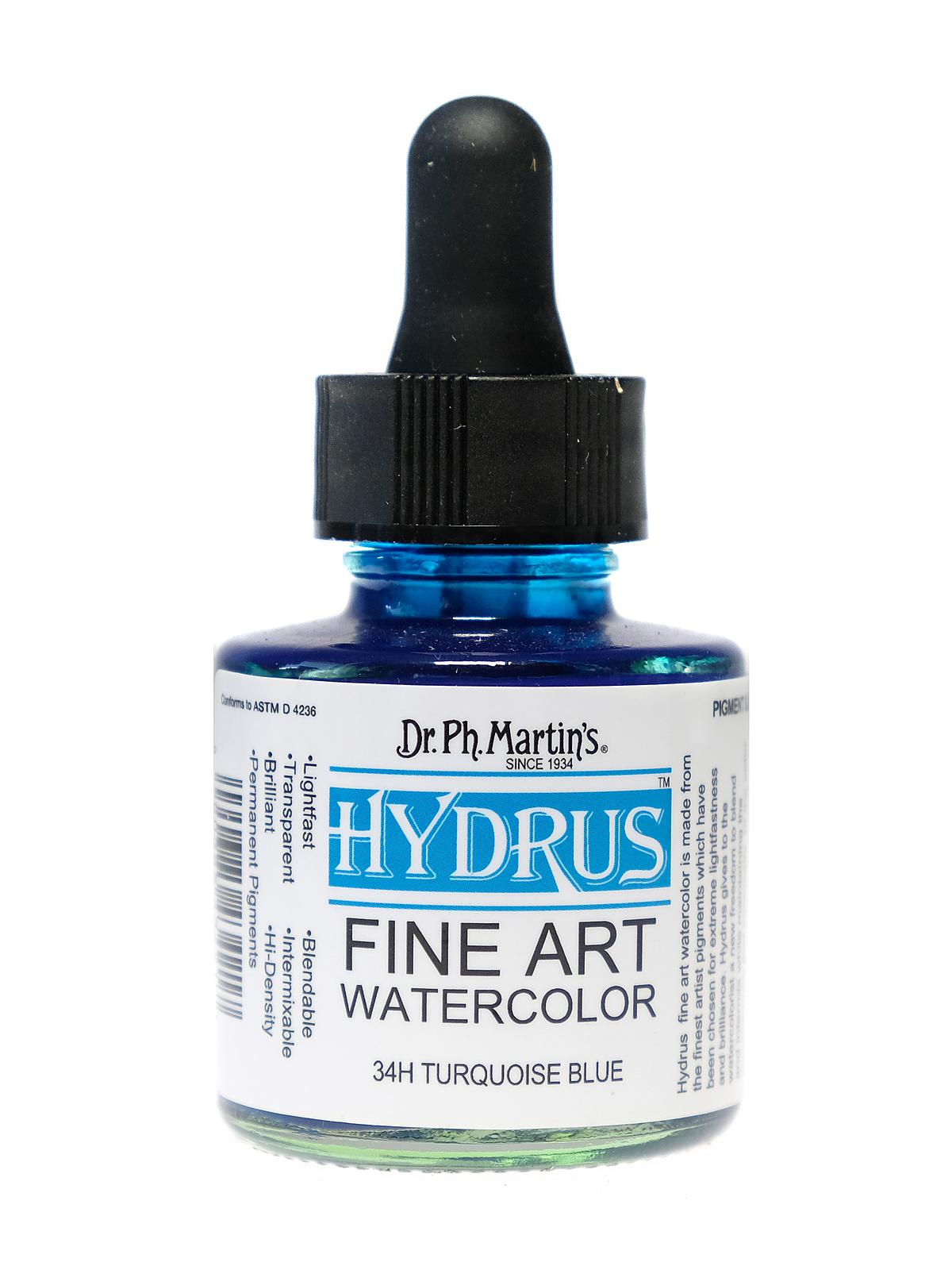 Hydrus Fine Art Watercolor Turquoise Blue