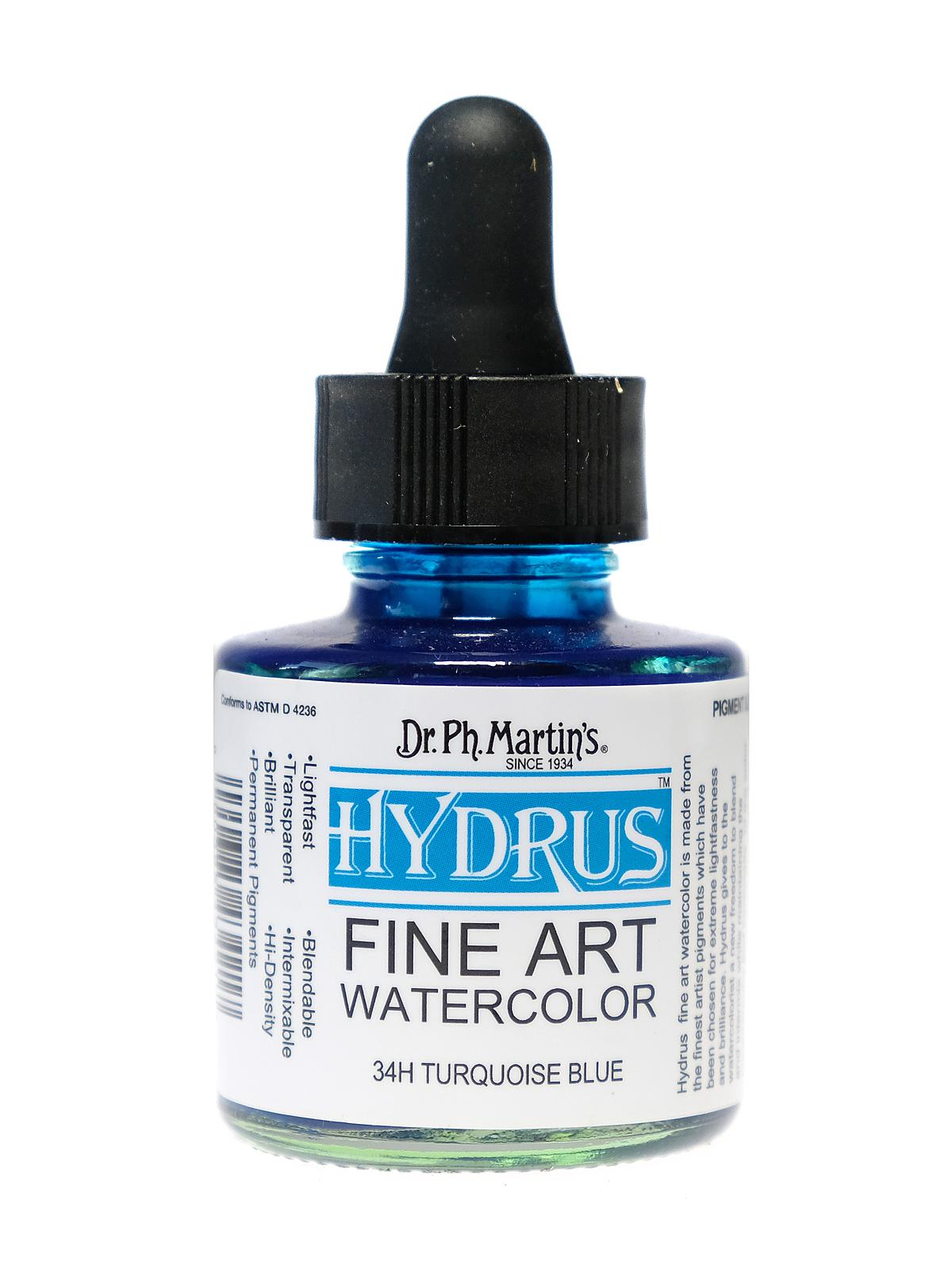 Hydrus Fine Art Watercolor turquoise blue