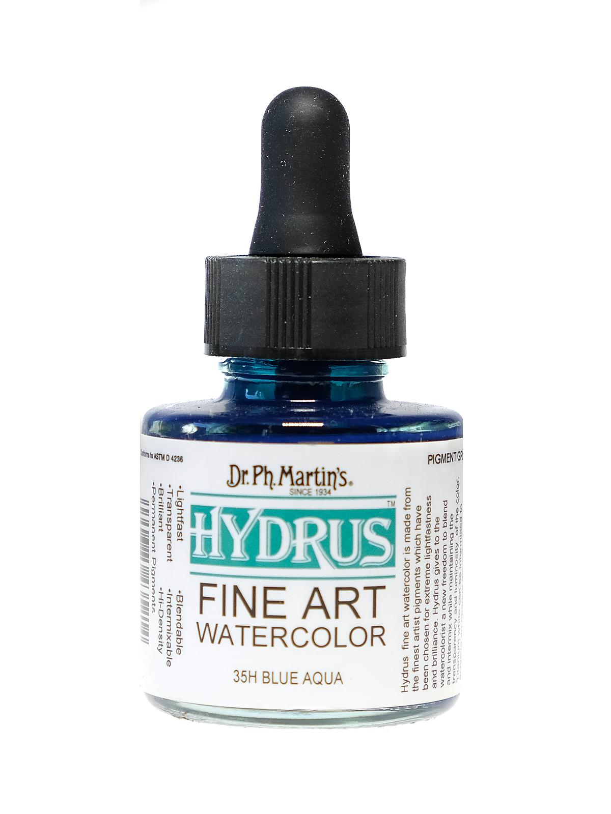 Hydrus Fine Art Watercolor Blue Aqua