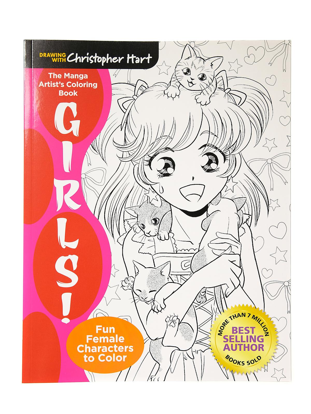 The Manga Artist's Coloring Book: Girls each