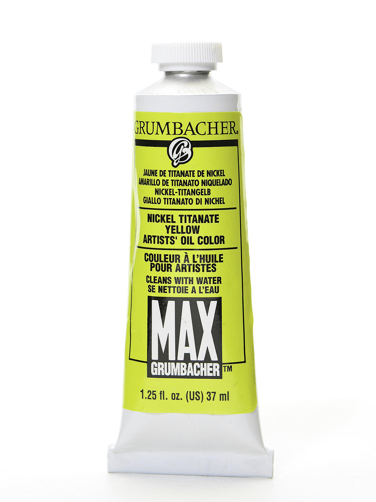 Max Water Miscible Oil Colors nickel titanate yellow 1.25 oz.