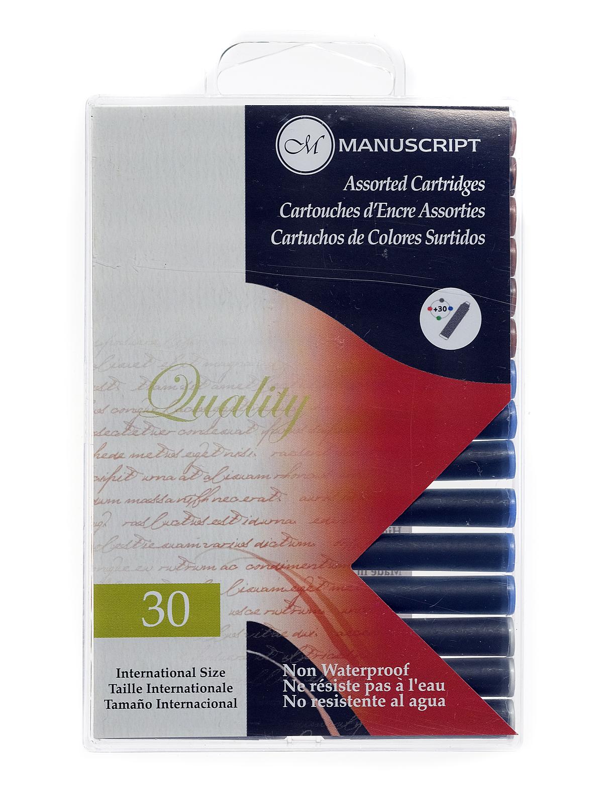Calligraphy Ink Cartridges assorted pack of 30