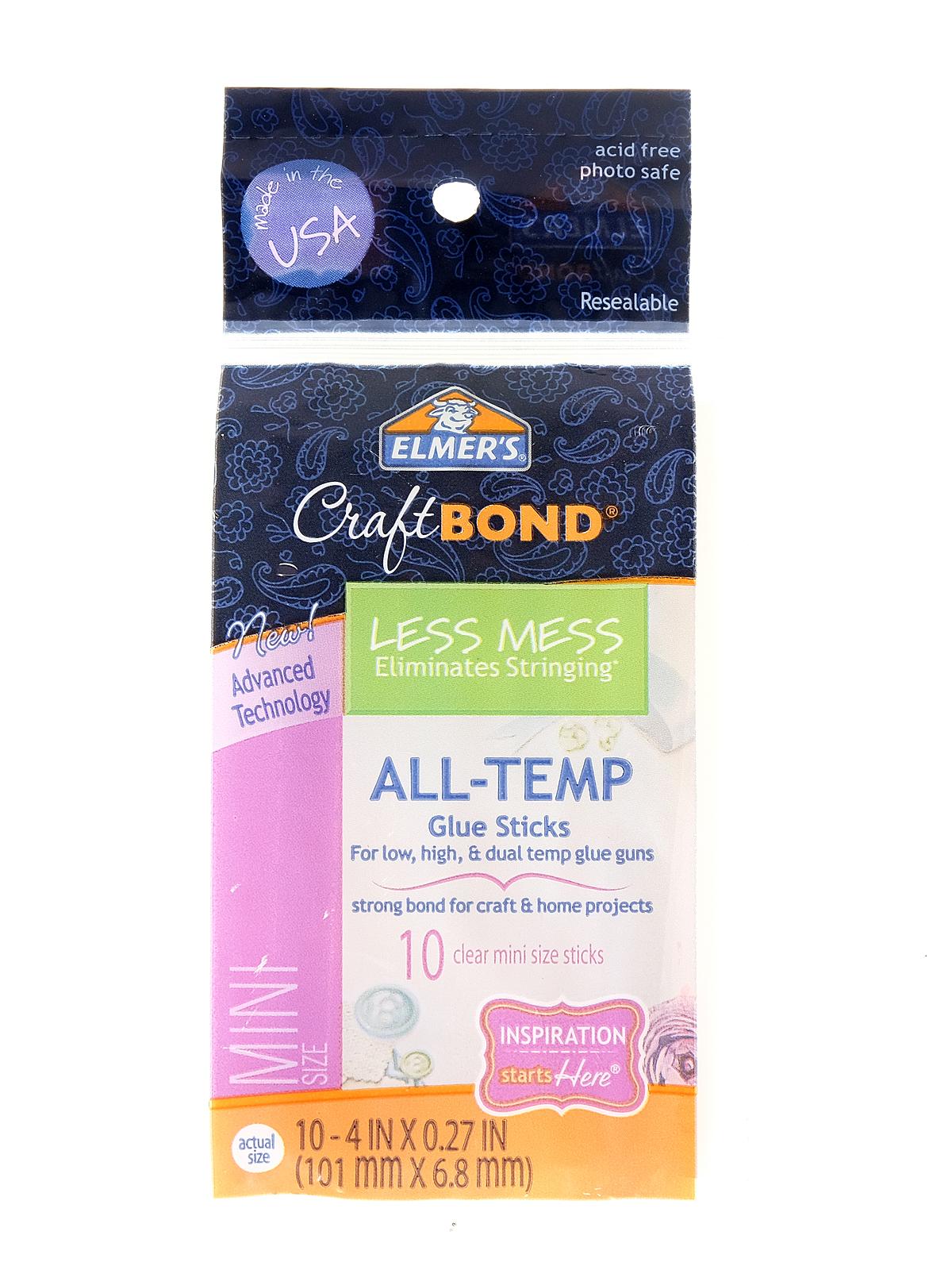 CraftBond All Temp Hot Glue Sticks 4 in. .27 in. pack of 10