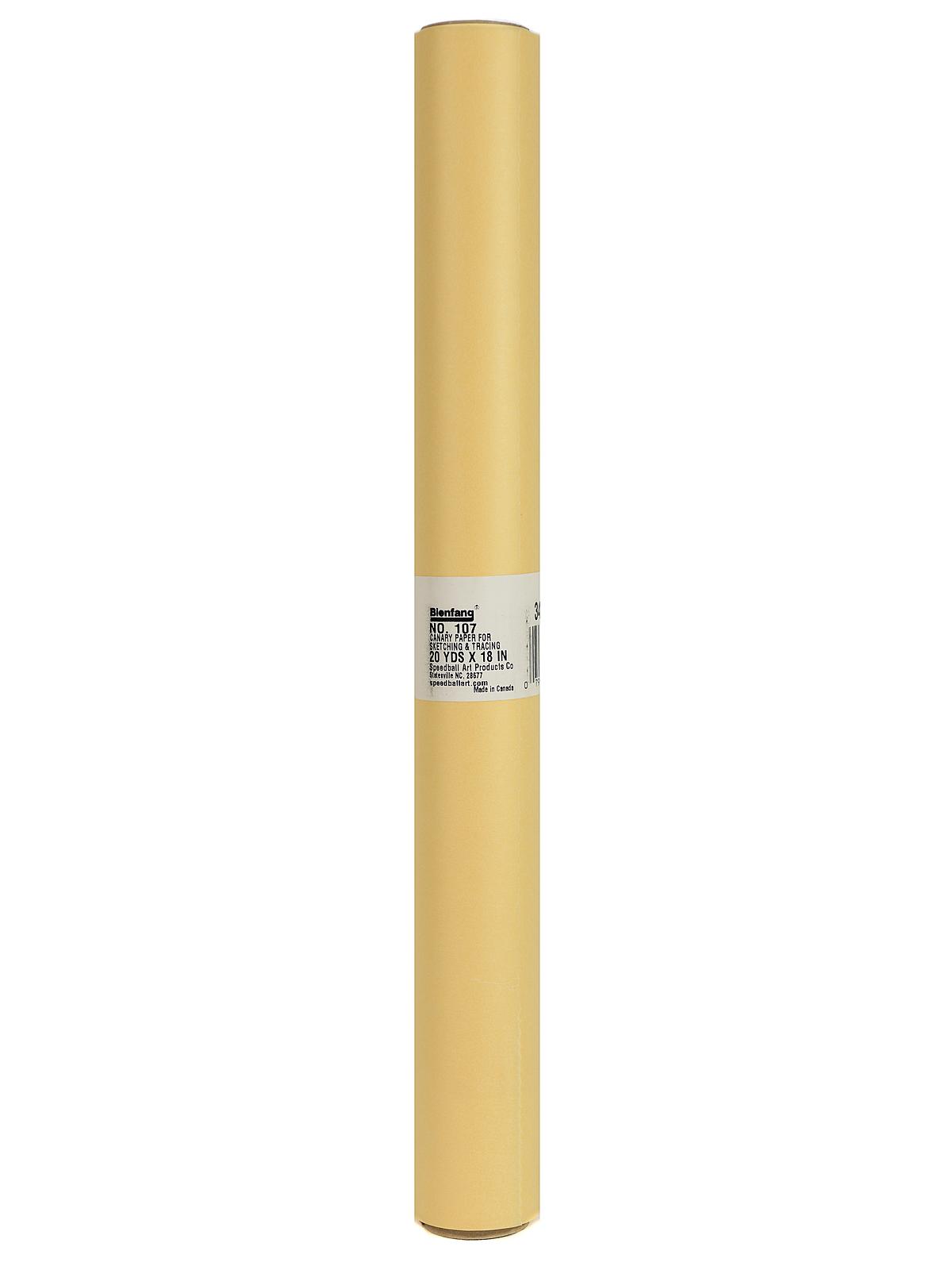 No. 107 Canary Sketching Paper Rolls 18 in. x 20 yd.