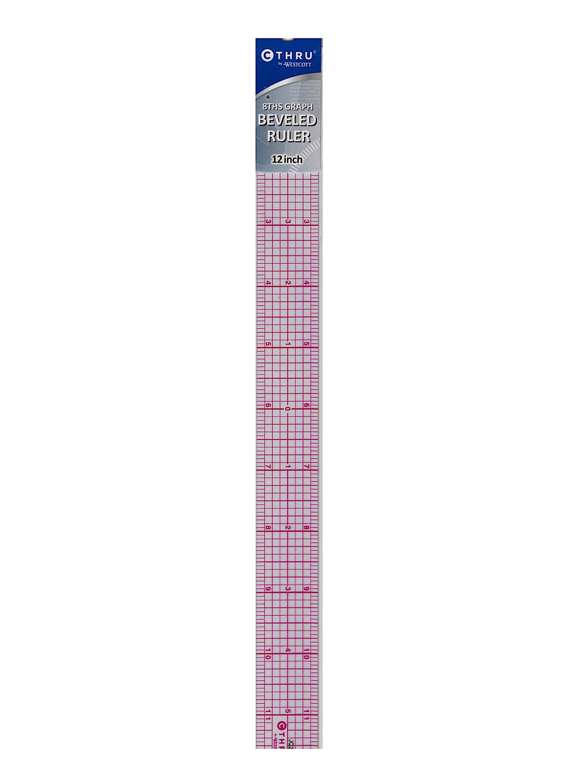 8ths Graph Beveled Transparent Rulers 1 in. x 12 in. plastic