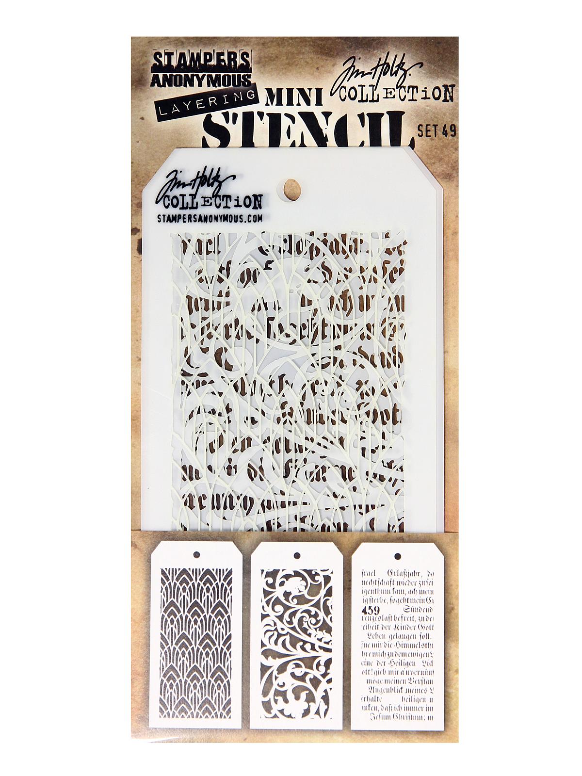 Tim Holtz Layering Stencils 3 1 8 in. x 6 1 4 in. mini set #49