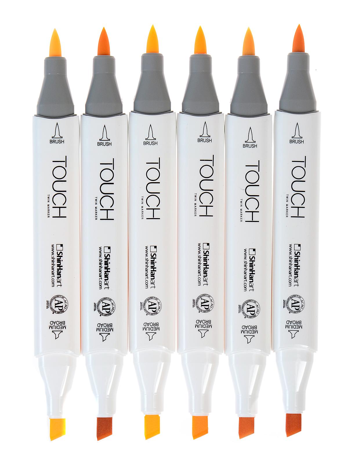Touch Twin Brush Marker Sets set of 6 skin tones