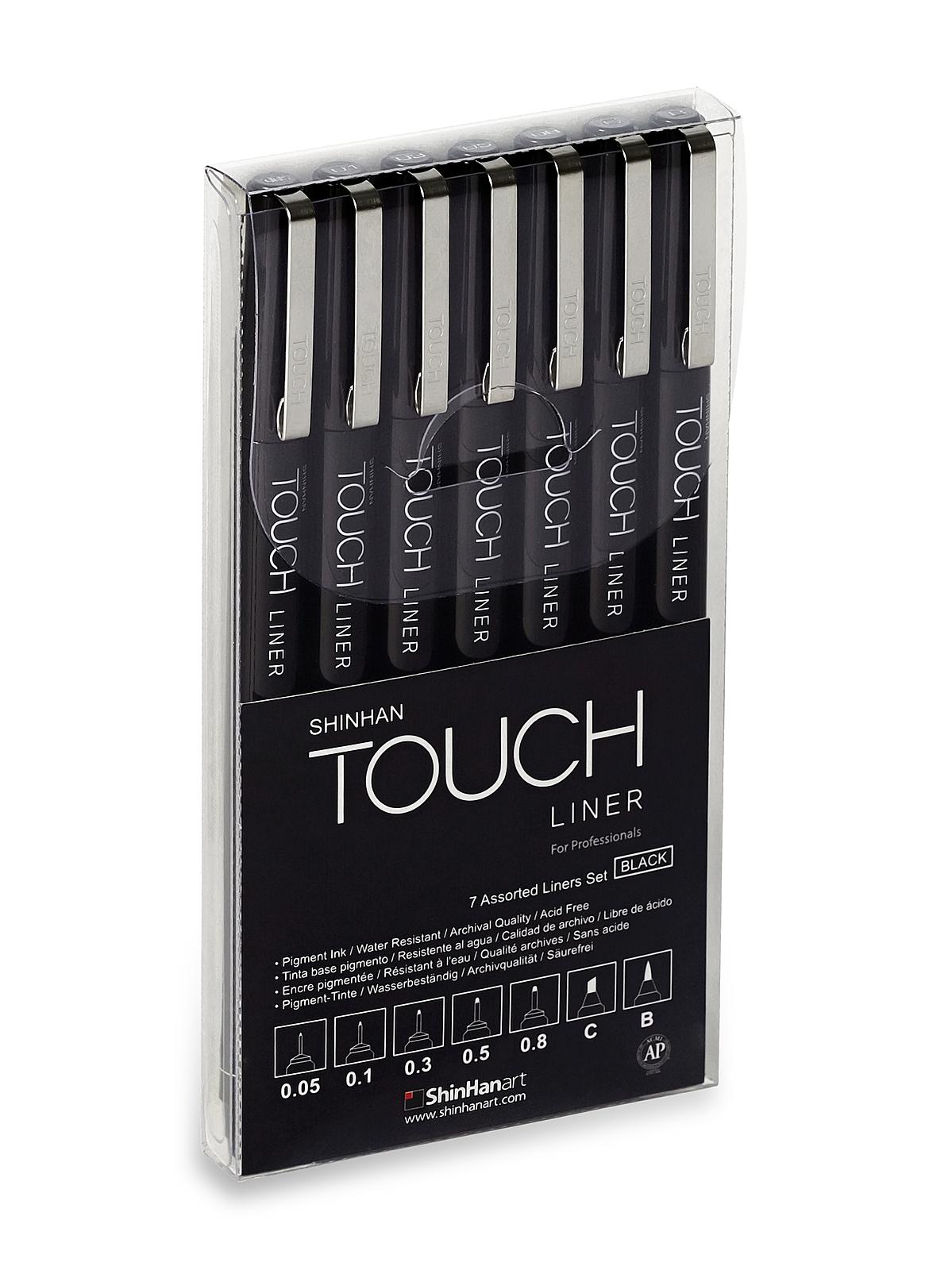 Touch Liner Sets set of 7 black assorted
