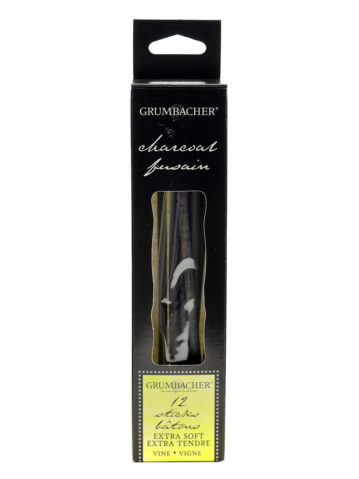 Artists' Charcoal Sticks vine extra soft pack of 12