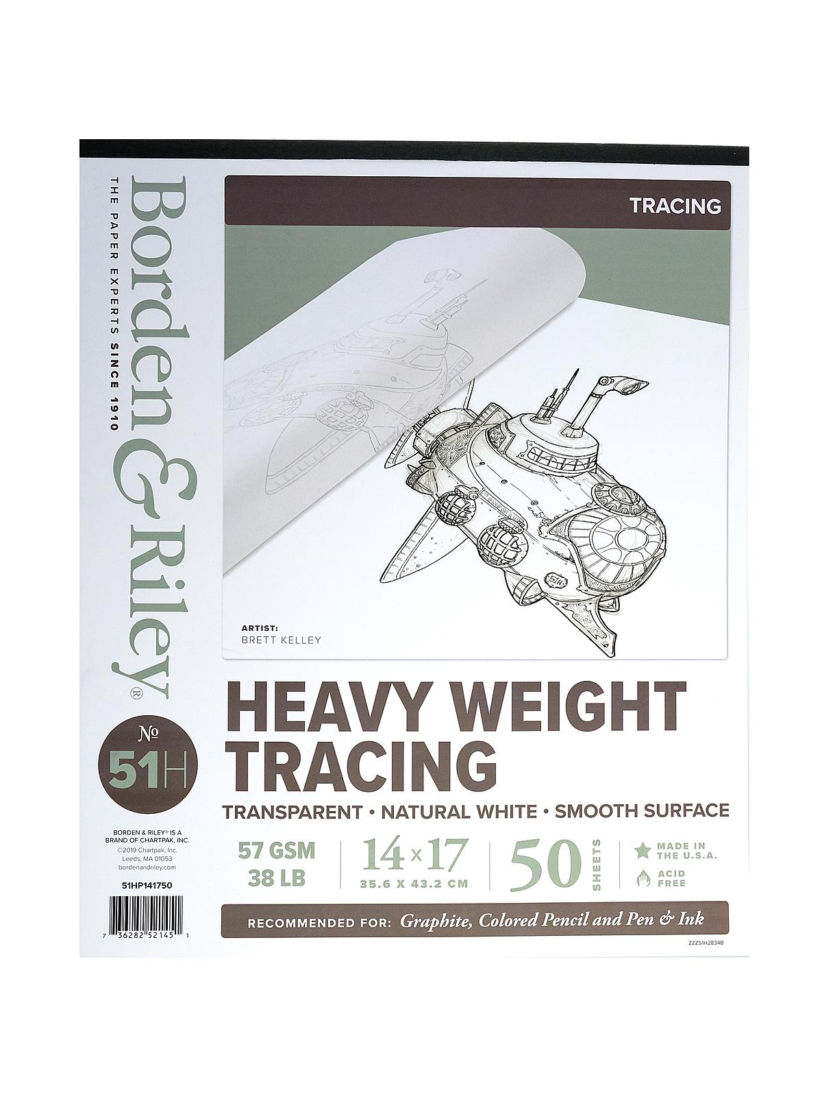#51h Parchment Tracing Paper 14 In. X 17 In. Pad Of 50
