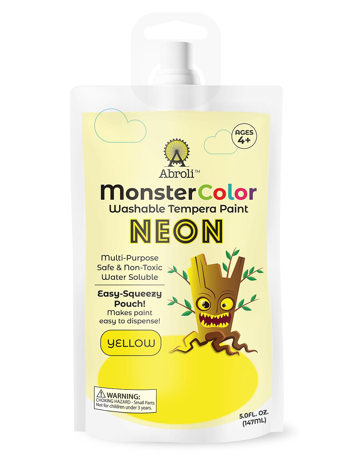 Monster Color Tempera Paint Neon Yellow 5 Oz. Pouch